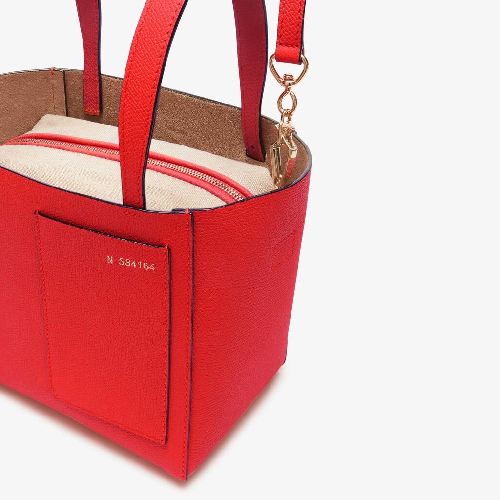 Valextra Borsa a secchiello da Donna di Lusso in Pelle Rossa | Valextra Soft Qualità