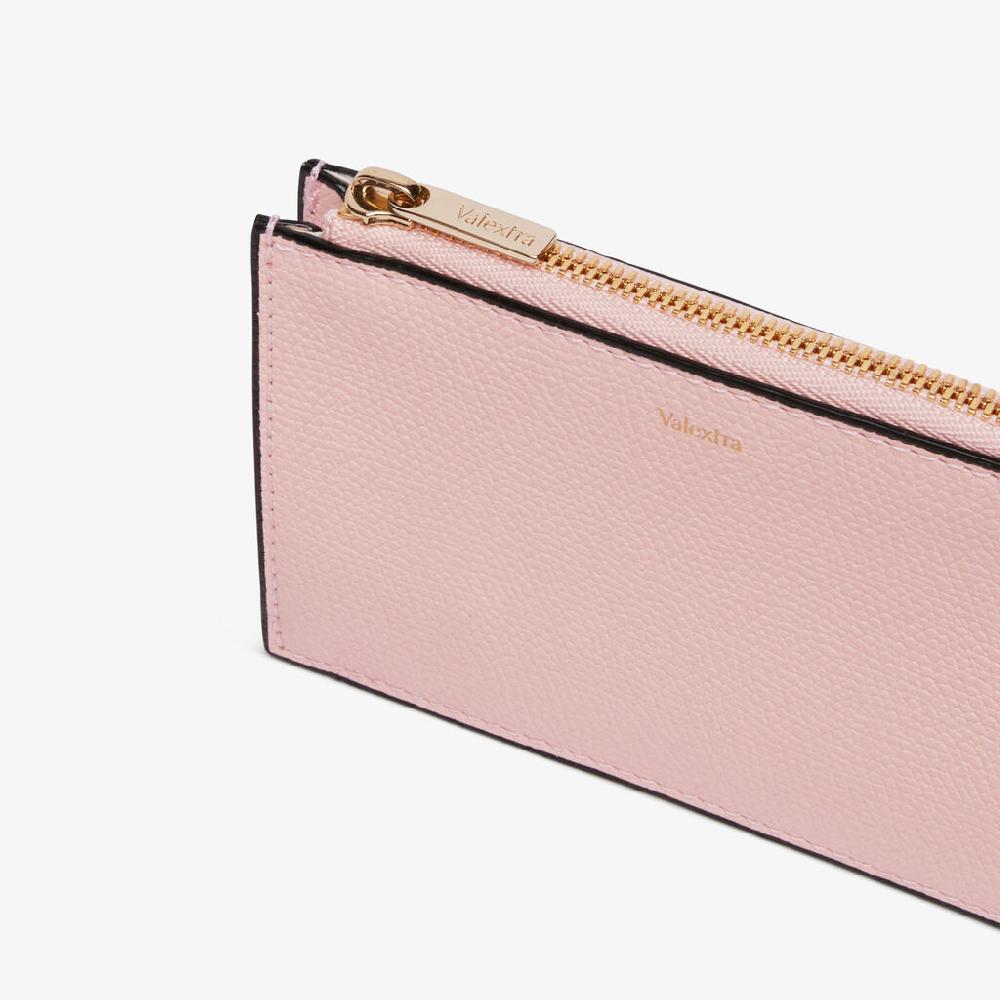 Valextra Portamonete compatto da Donna in Pelle Rosa | Valextra Spedizione Gratuita
