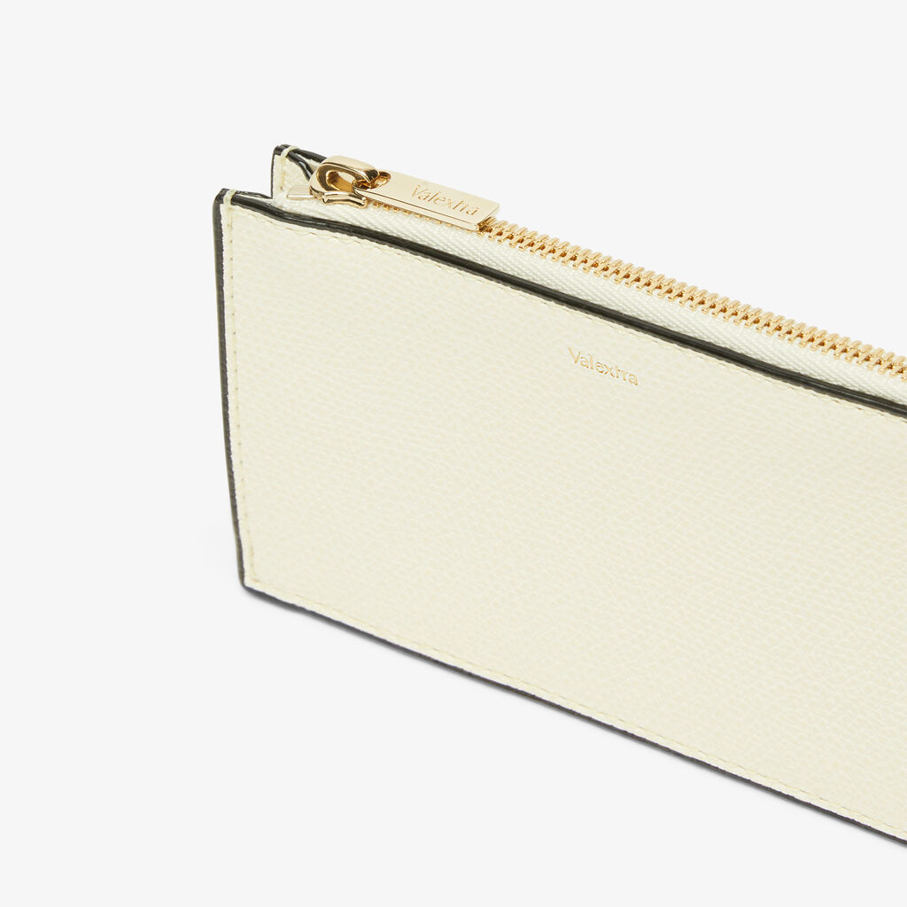 Valextra Porta carte raffinato in Pelle Bianca con zip | Valextra Pezzi Unici