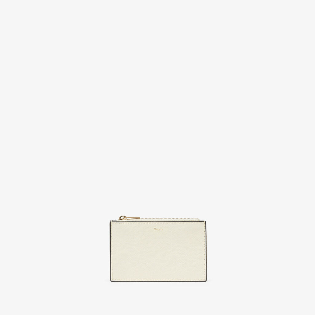 Valextra Porta carte raffinato in Pelle Bianca con zip | Valextra Pezzi Unici