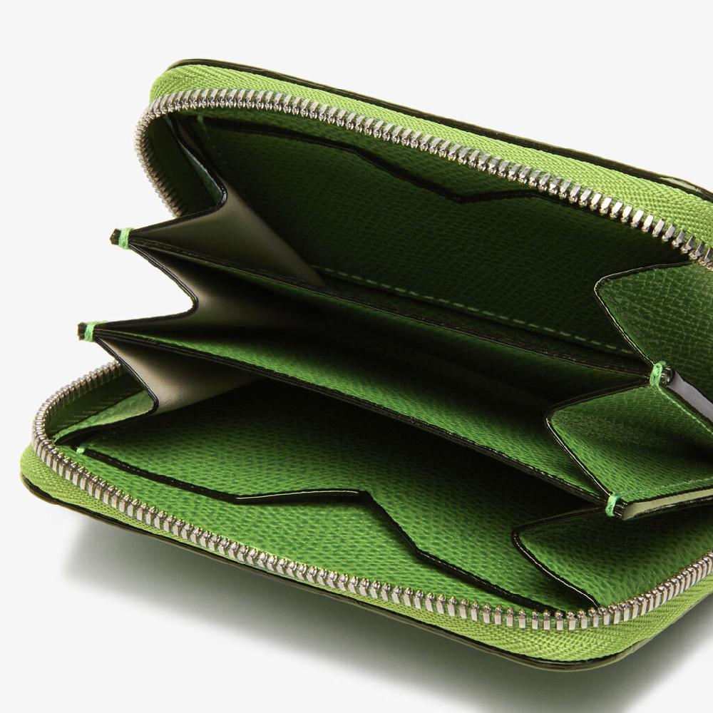 Valextra Portacarte da Donna in Pelle Verde | Valextra Zip Around Qualità Garantita