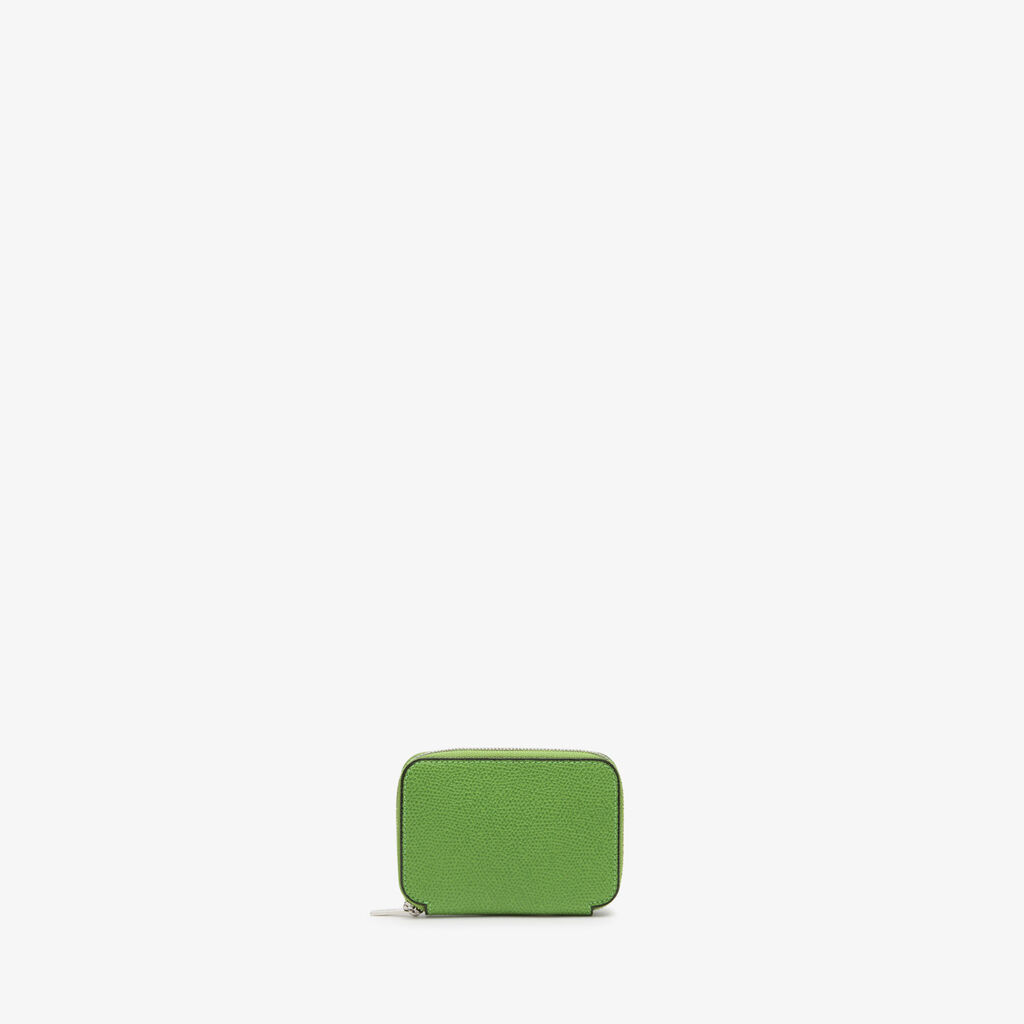 Valextra Portacarte da Donna in Pelle Verde | Valextra Zip Around Qualità Garantita