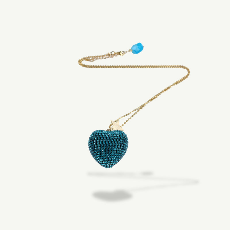 ALMALA COLLANA CUORE STRASS | TURCHESE