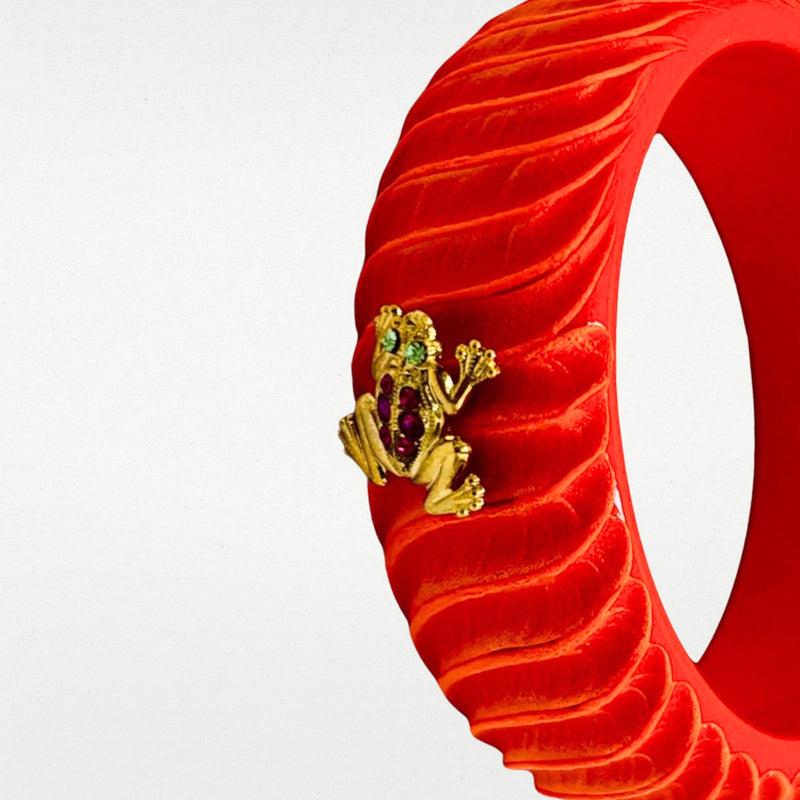 ALMALA BRACCIALE ACETATE FROG | ARANCIONE Nuovo