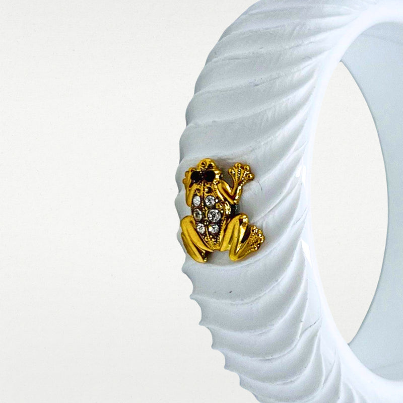 ALMALA BRACCIALE ACETATE FROG | BIANCO Qualità