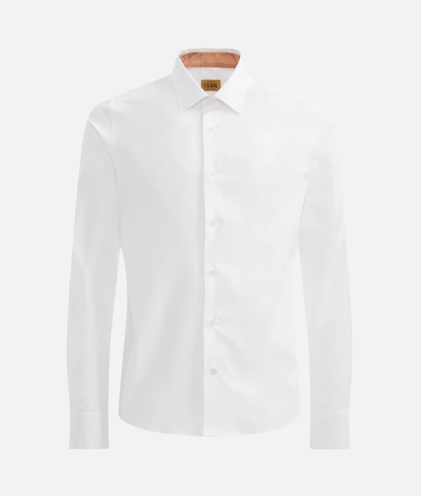 Alviero martini 1a classe Camicia super slim in cotone stretch con toppe Geo Classic Bianca Consegna Veloce