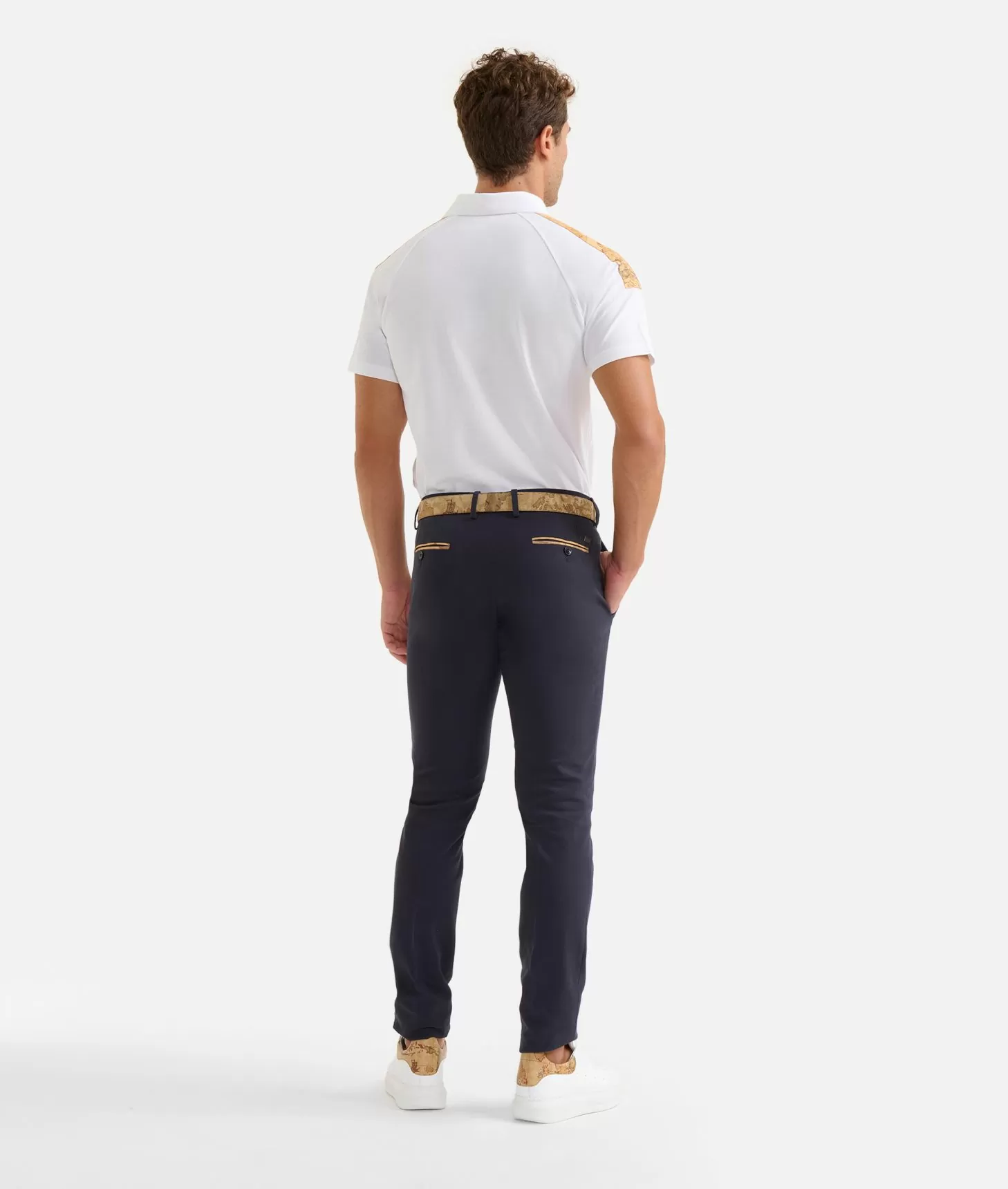 Alviero martini 1a classe Pantaloni super slim in cotone stretch Blu Navy Sottocosto