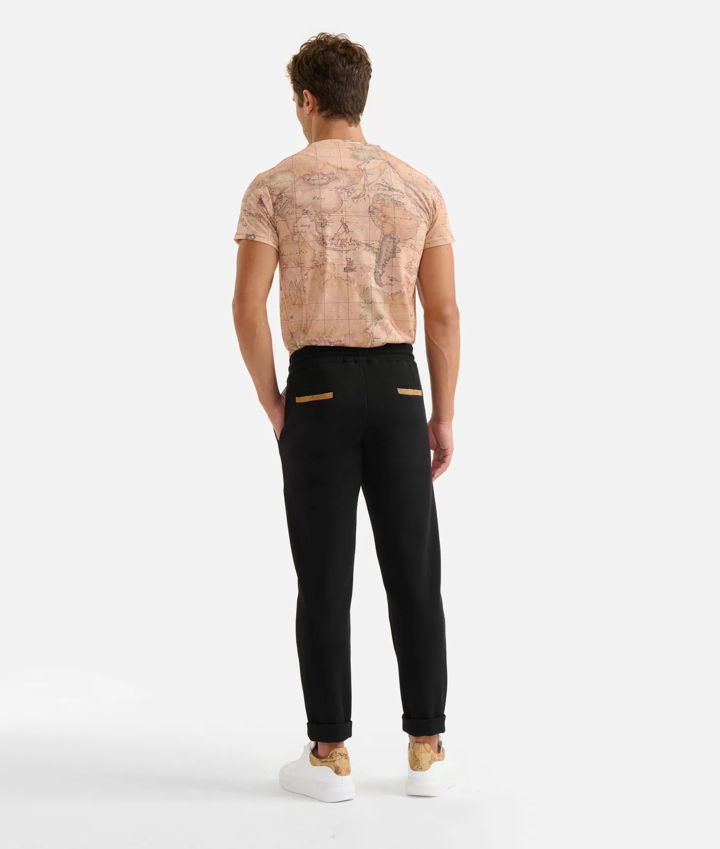 Alviero martini 1a classe Pantaloni con coulisse in cotone piquet Neri Presa