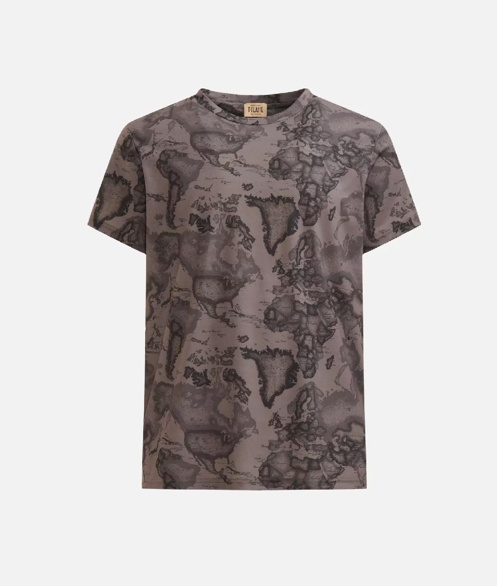 Alviero martini 1a classe T-shirt stampa Geo Military Verde In Vendita