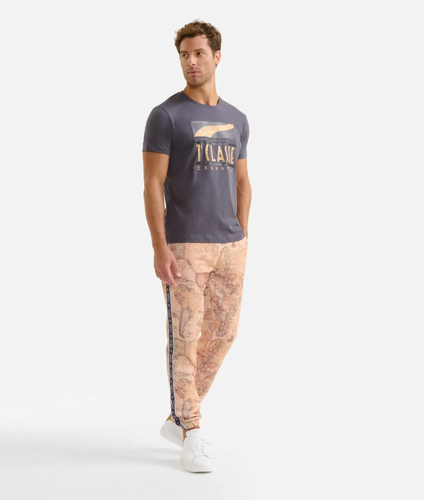 Alviero martini 1a classe T-shirt in cotone con logo 1ᴬ Classe Essentia Piombo