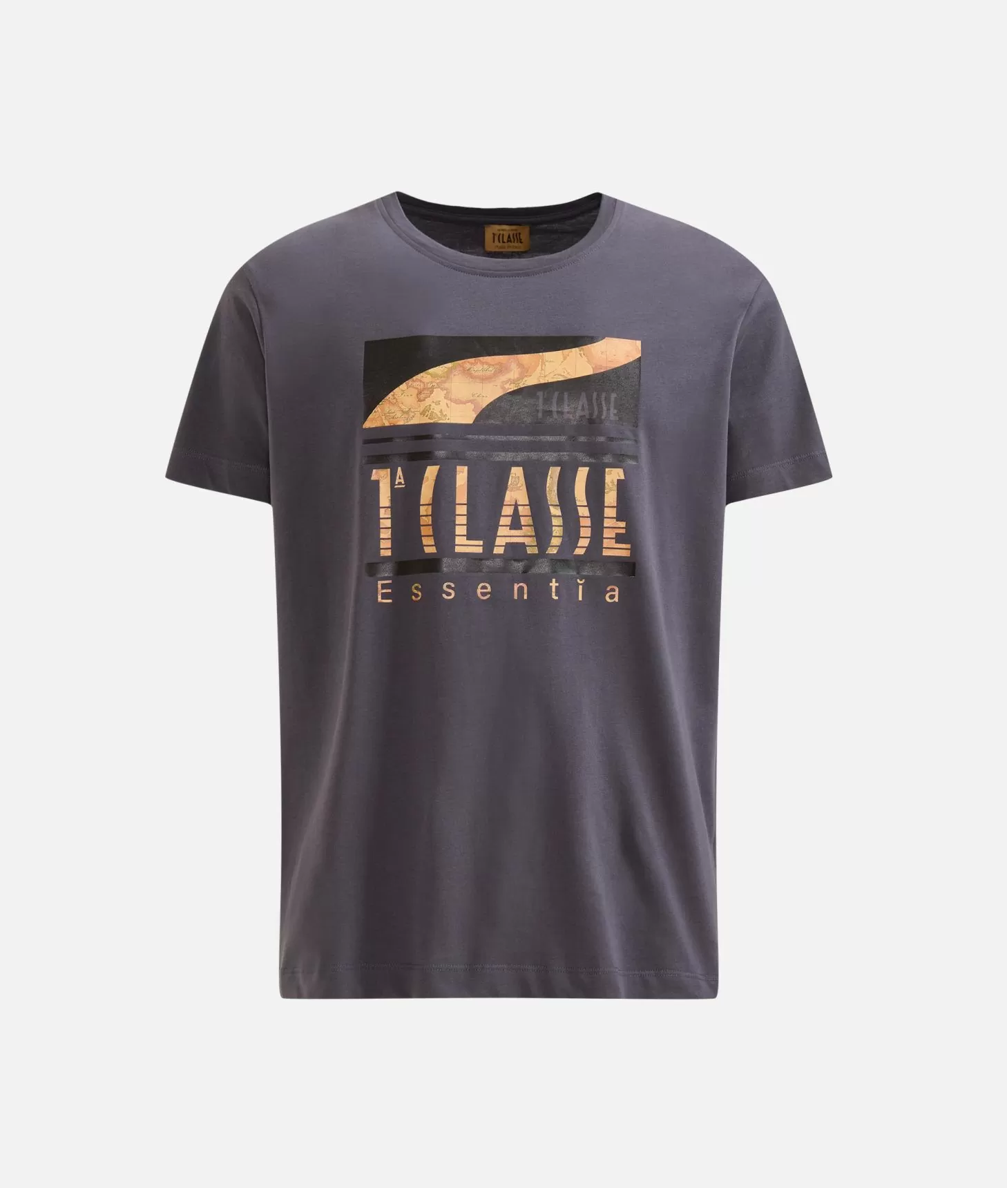 Alviero martini 1a classe T-shirt in cotone con logo 1ᴬ Classe Essentia Piombo Vendita Calda
