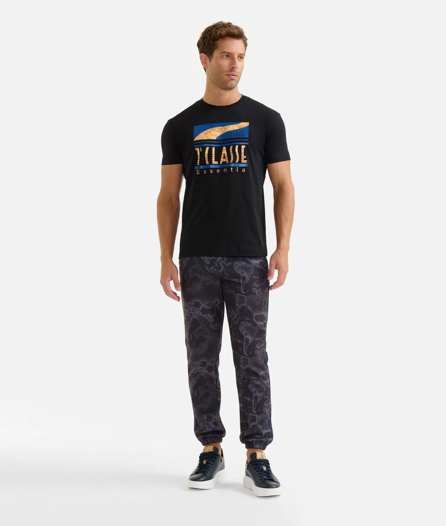 Alviero martini 1a classe T-shirt in cotone con logo 1ᴬ Classe Essentia Nera