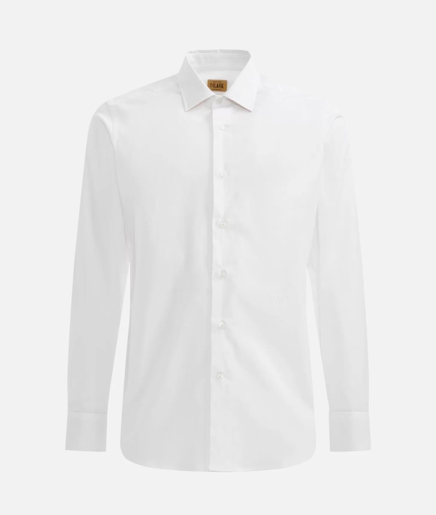Alviero martini 1a classe Camicia slim in cotone stretch con toppe Geo Classic Bianca Nuova