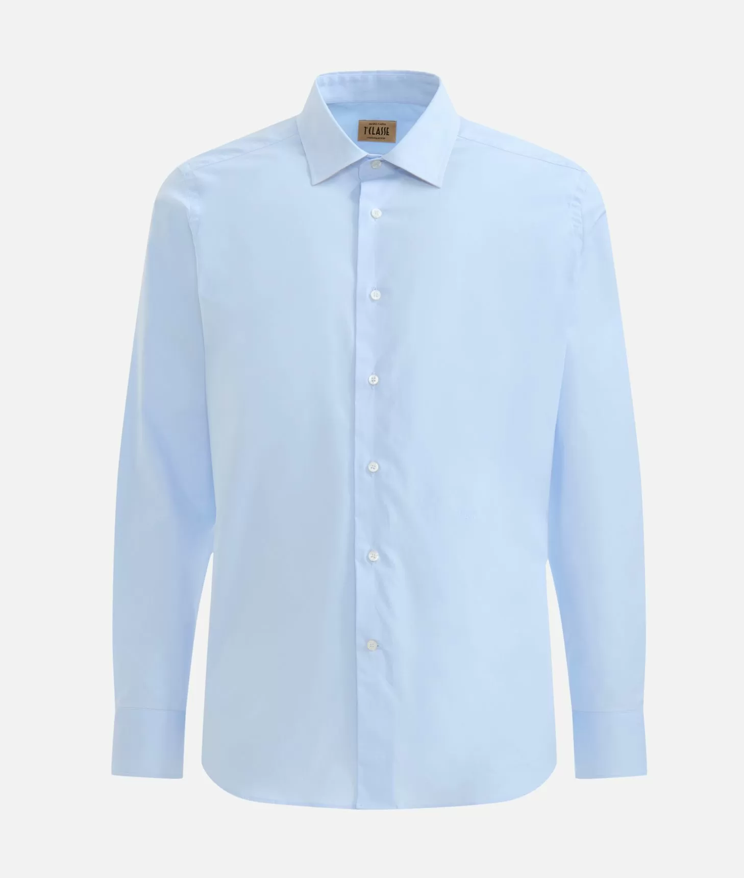 Alviero martini 1a classe Camicia slim in cotone stretch con toppe Geo Classic Azzurra Moda