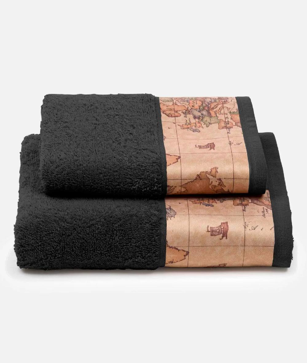 Alviero martini 1a classe Set con beauty e asciugamani in spugna di cotone Nero Sottocosto