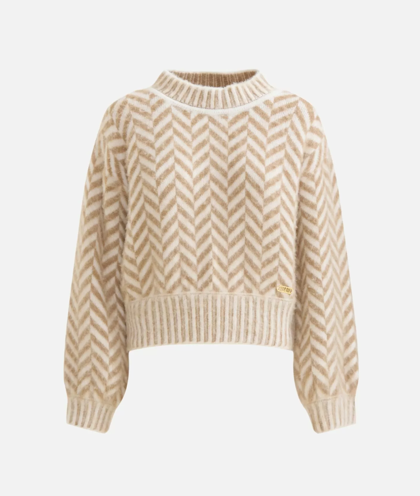 Alviero martini 1a classe Maglia in filato di lana e viscosa con motivo spinato Cammello Convenienza