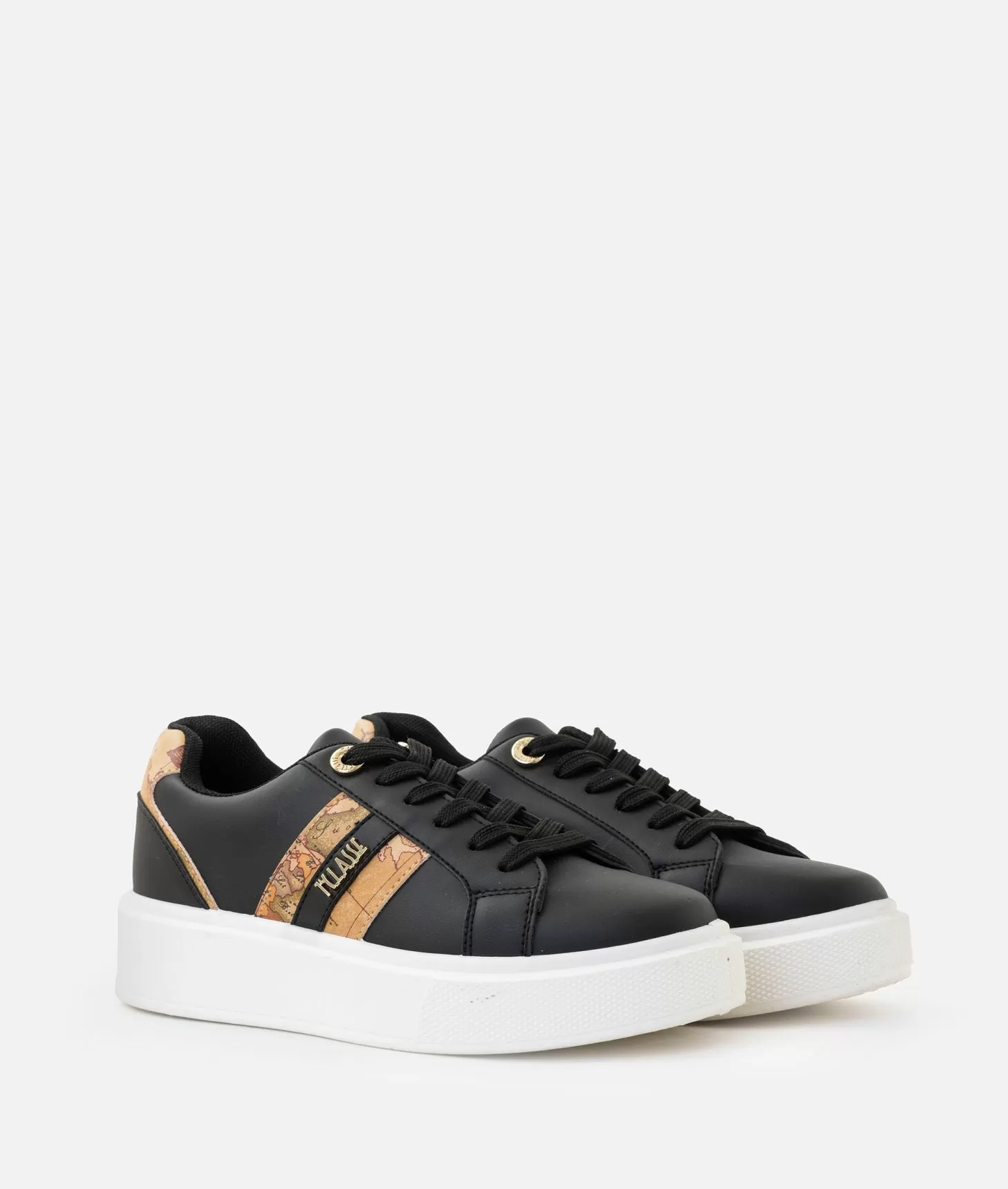 Alviero martini 1a classe Sneakers in eco nappa con logo e bande Geo Classic Nere Vendite Flash