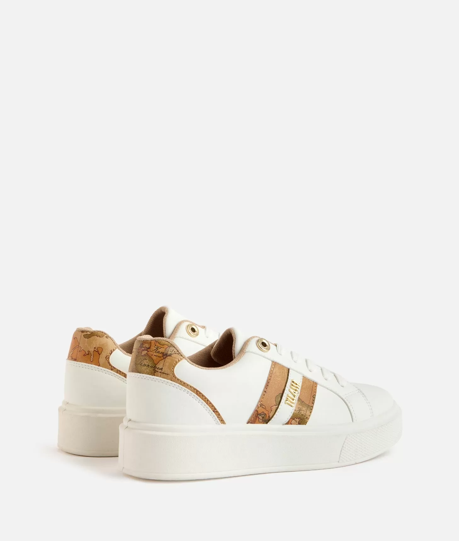 Alviero martini 1a classe Sneakers in eco nappa con logo e bande Geo Classic Bianche Negozio