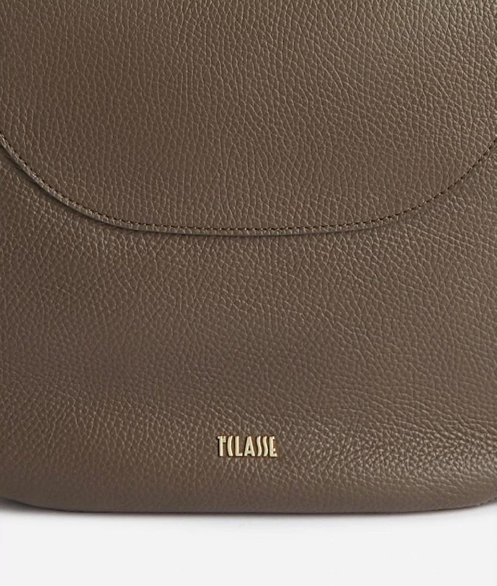 Alviero martini 1a classe Universe Leather tracolla a mezzaluna media Taupe Scuro Moda