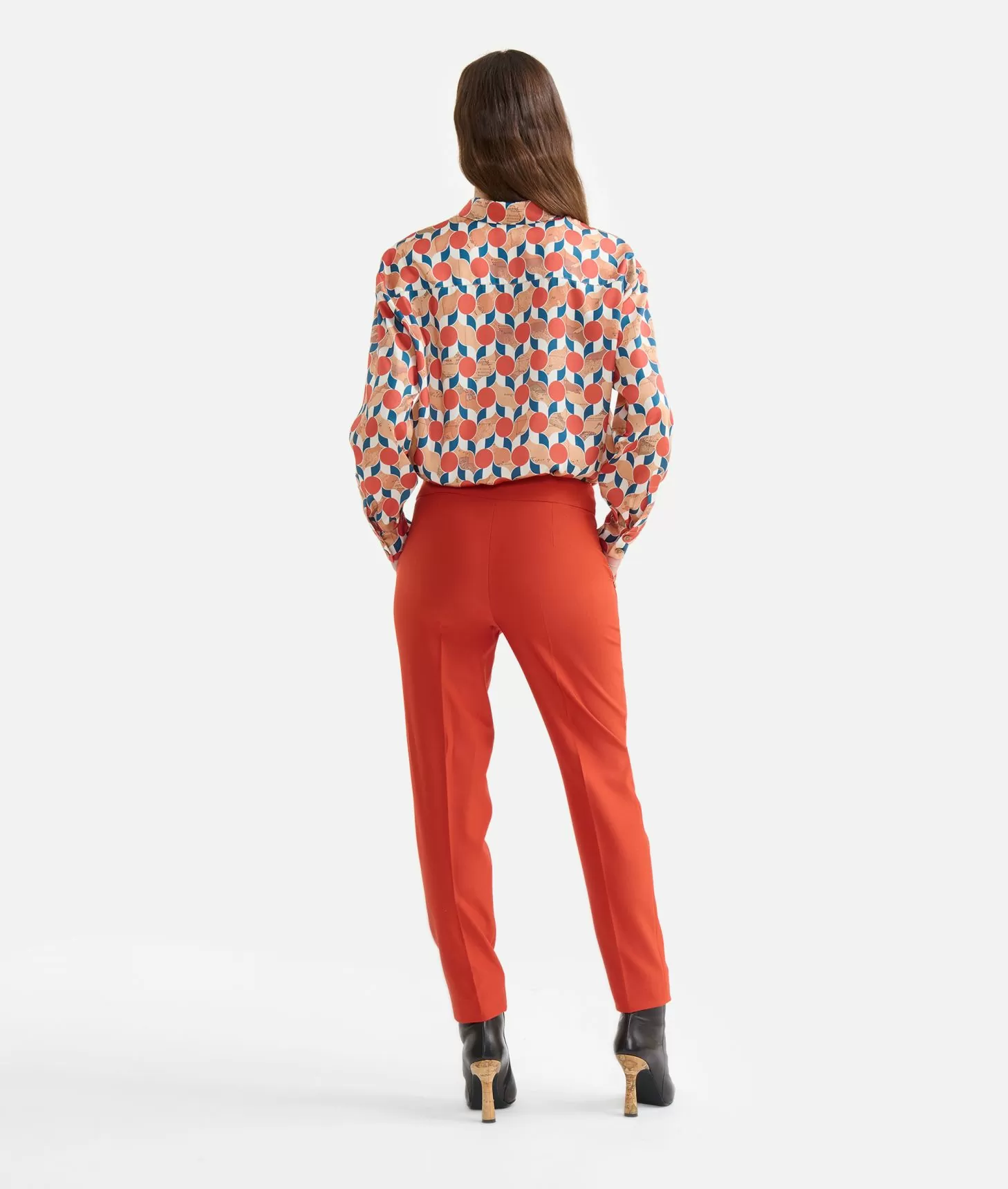 Alviero martini 1a classe Pantaloni in cavallery con fibbiette 1C Mattone Vendita Calda