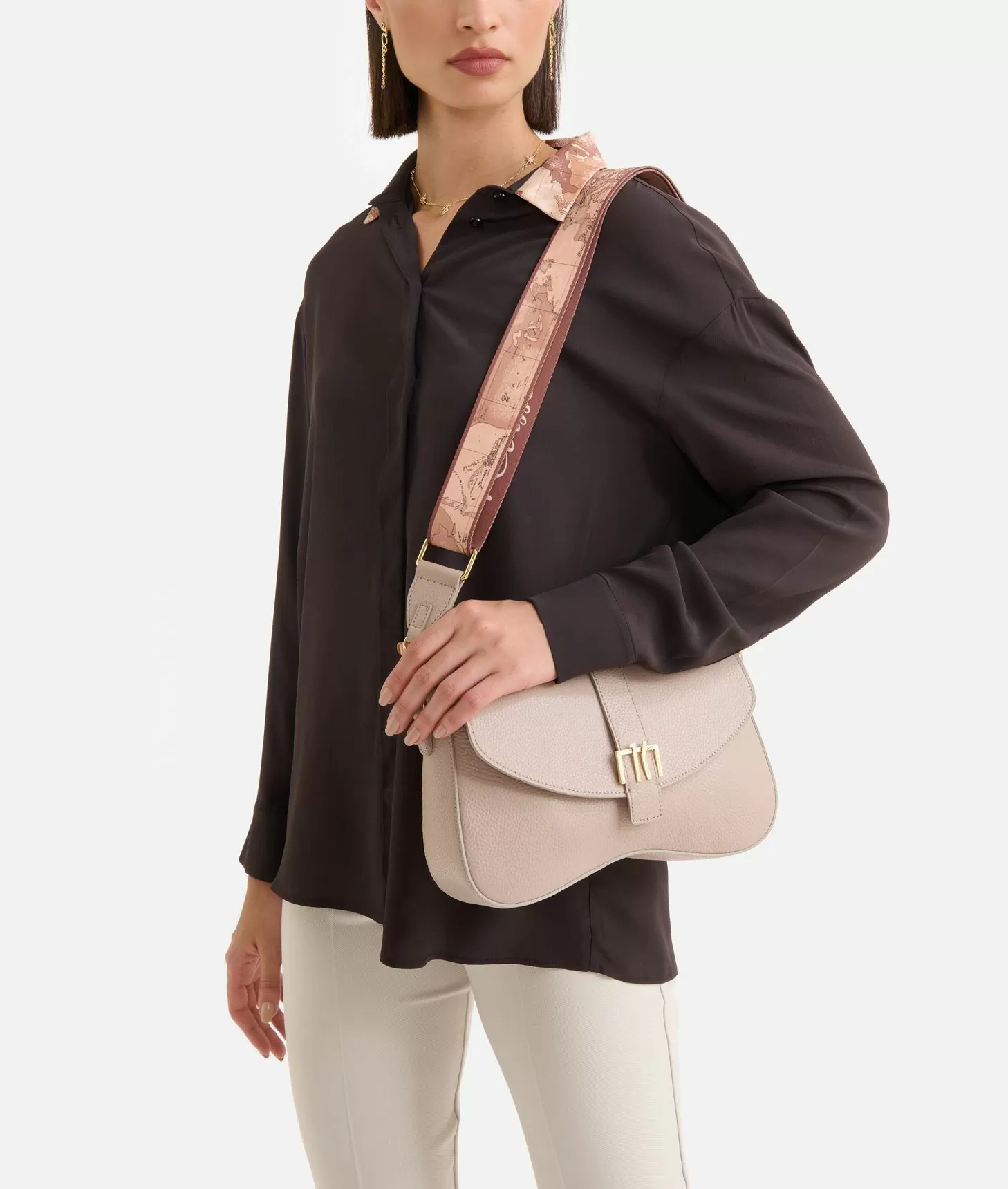 Alviero martini 1a classe Inspiring Bag tracolla con patta Taupe Chiaro Spedizione Gratuita