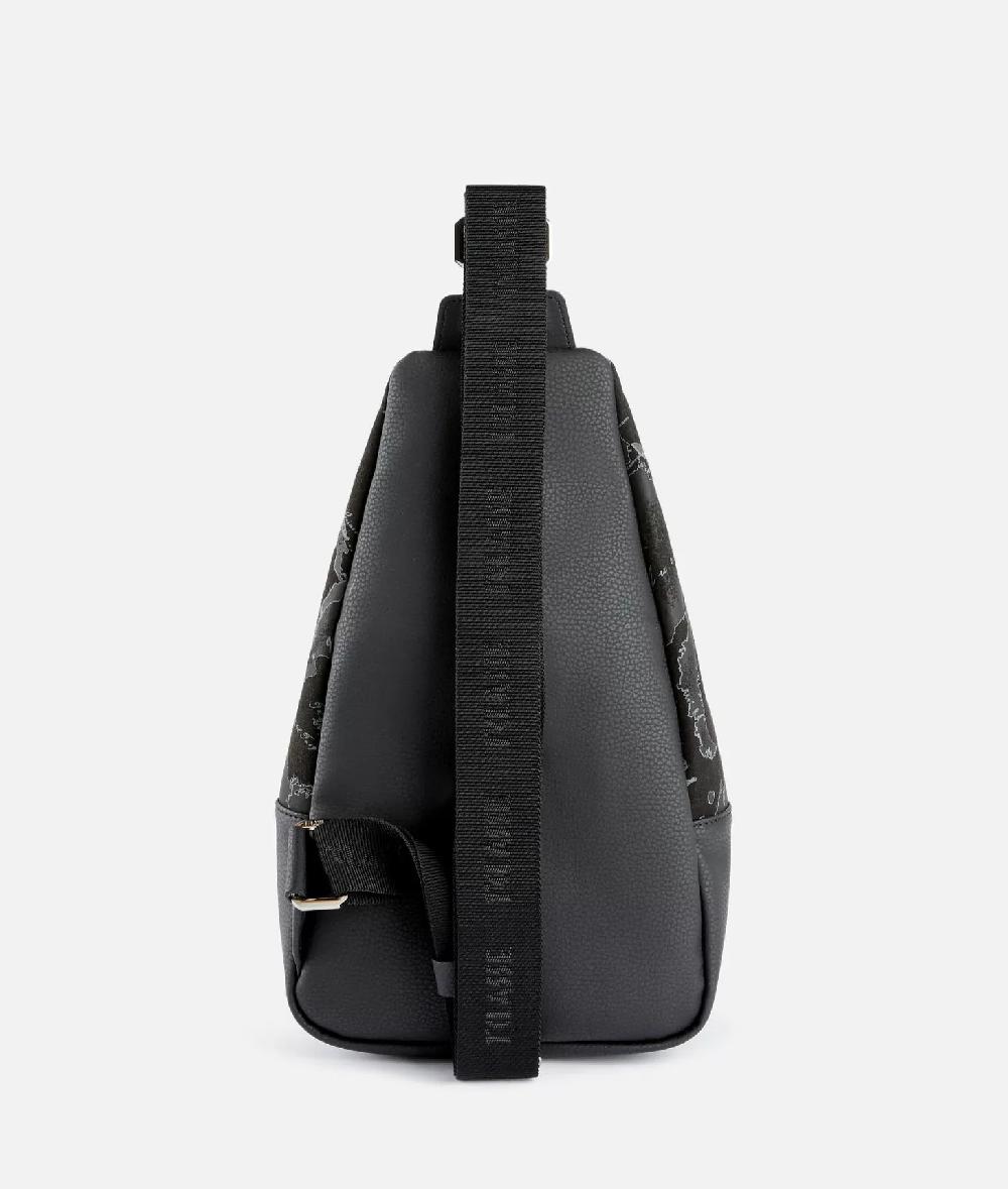 Alviero martini 1a classe Zaino monospalla in tessuto effetto nabuk Geo Night Nero Fino Al -60%