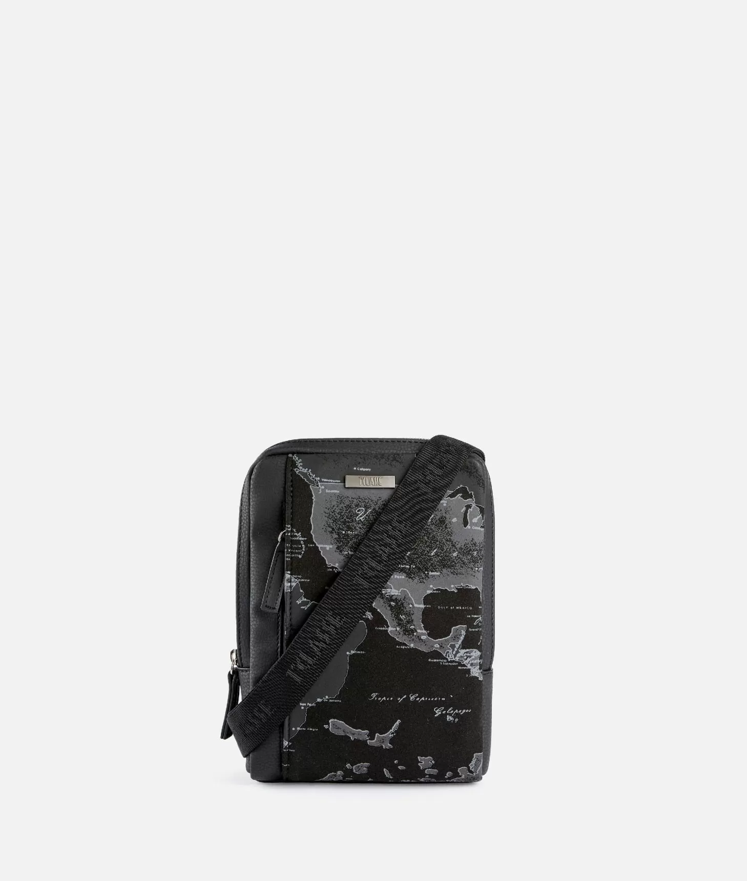 Alviero martini 1a classe Tracolla reporter in eco pelle granata con inserto Geo Night Nera