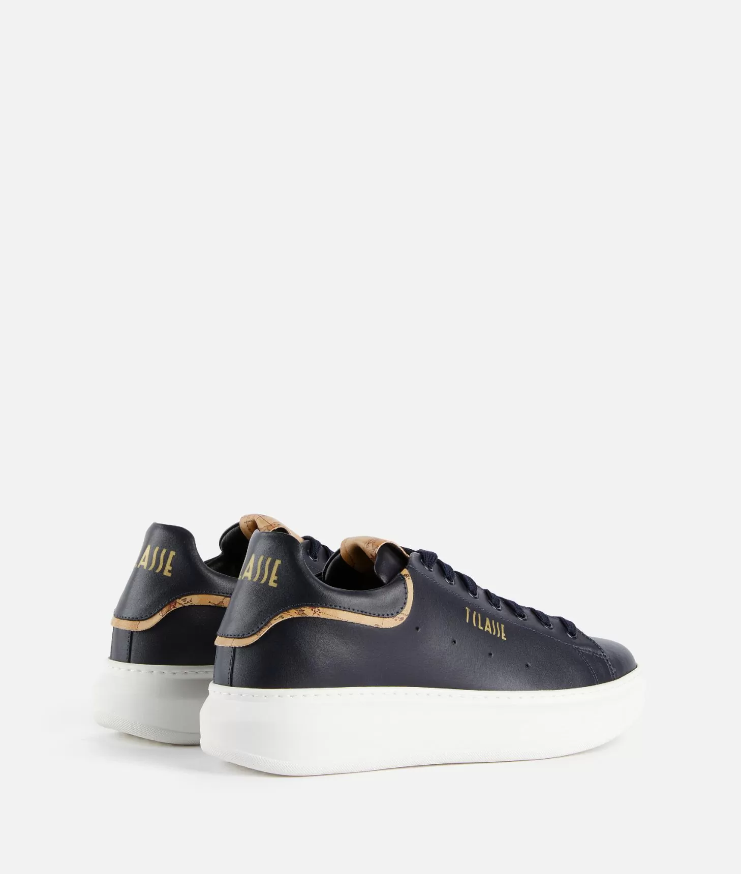 Alviero martini 1a classe Sneakers in pelle liscia con doppio logo 1ᴬ Classe Blu Scuro Presa