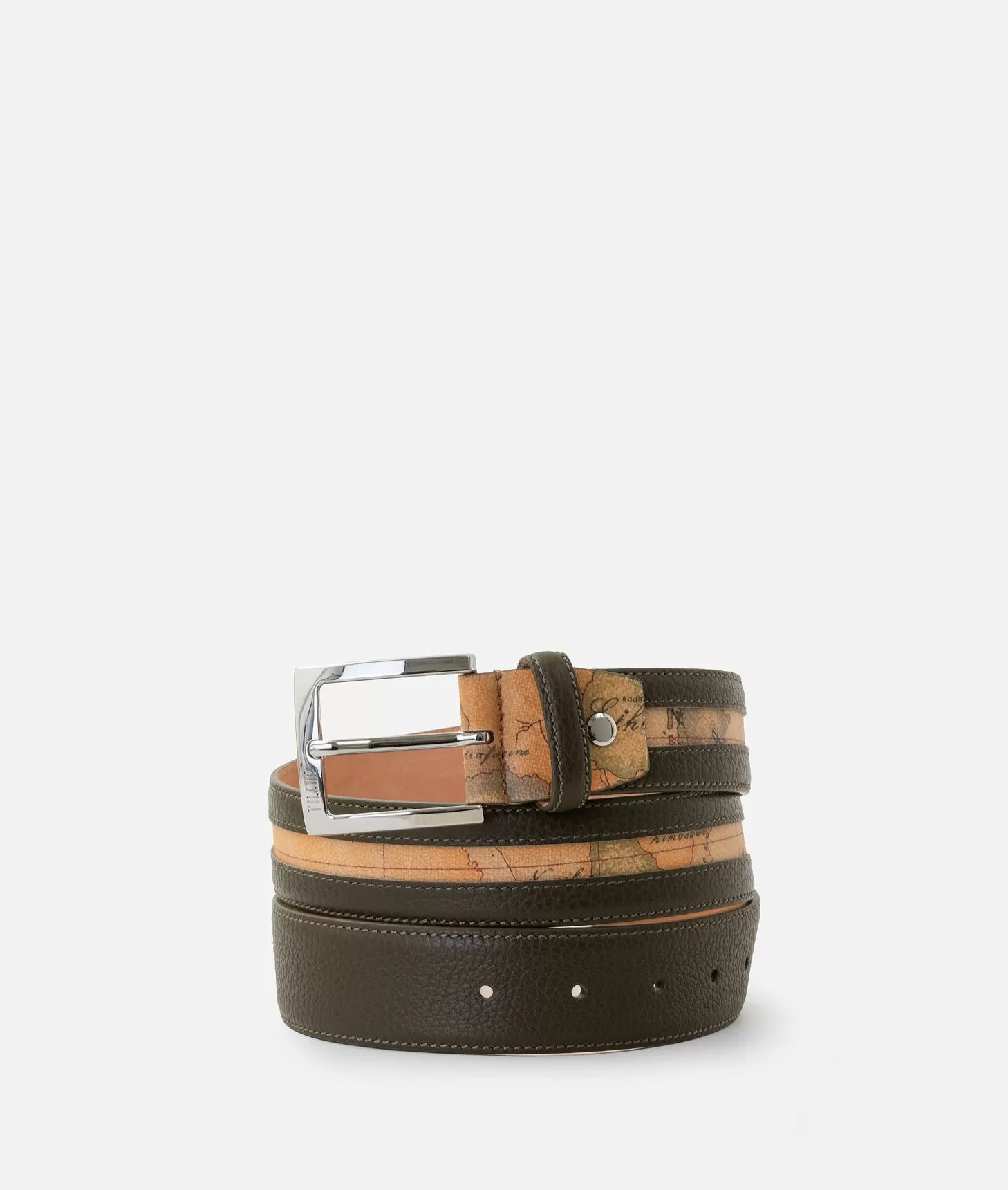 Alviero martini 1a classe Beta Leather cintura uomo Verde Militare
