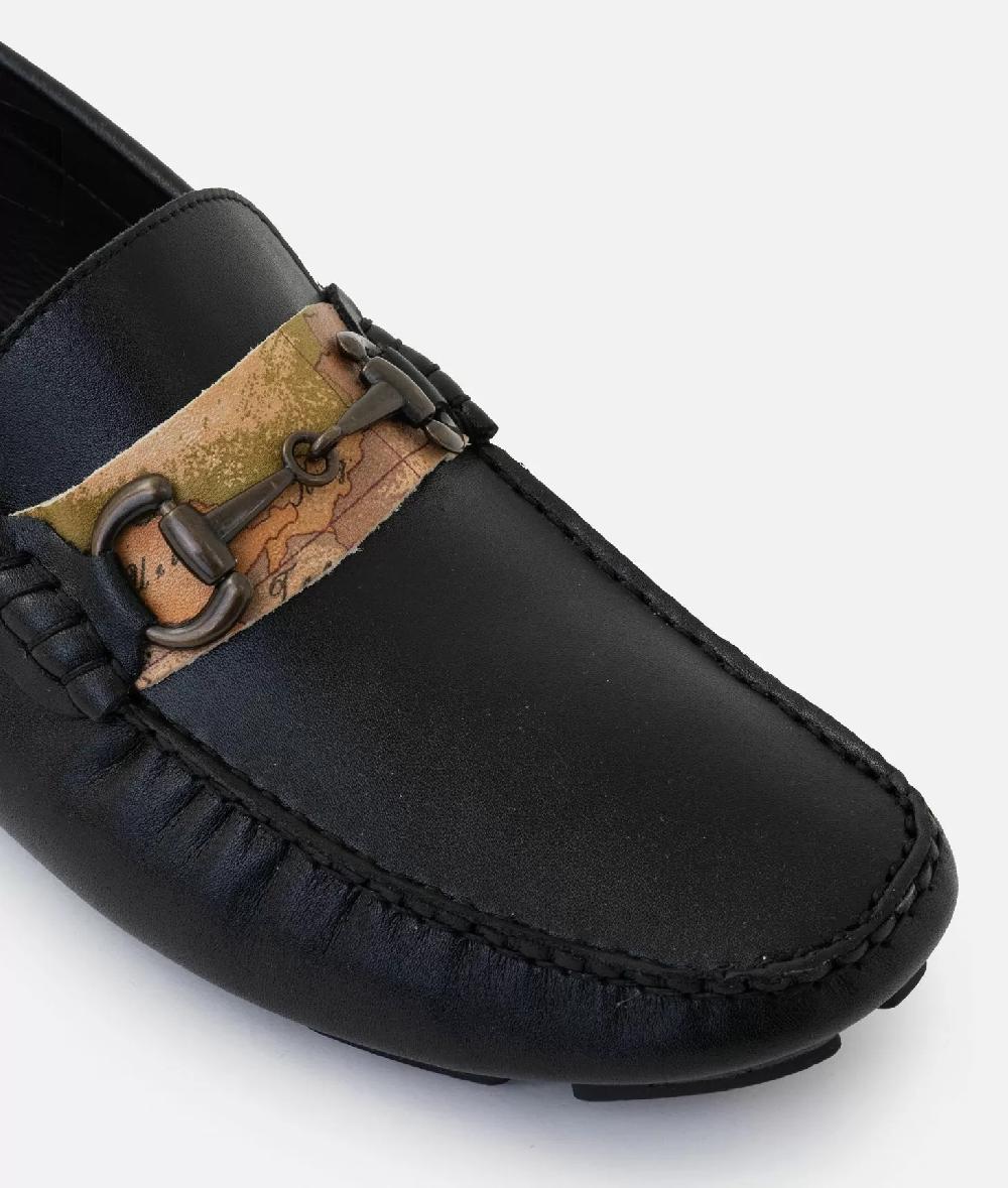 Alviero martini 1a classe Mocassini tubolari in pelle liscia Neri Offerte