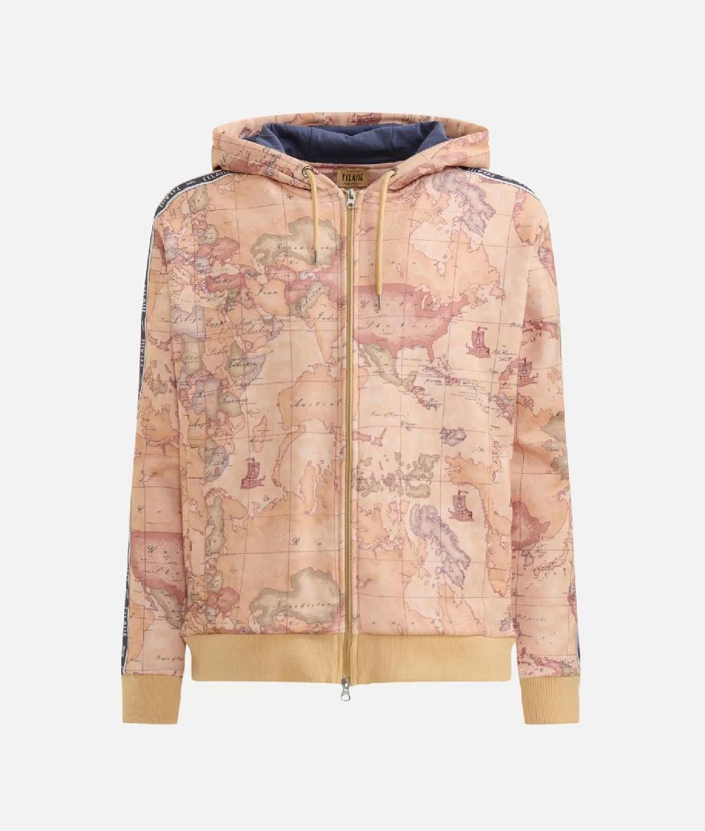 Alviero martini 1a classe Felpa con zip e loghi Geo Classic Saldi Di Fabbrica