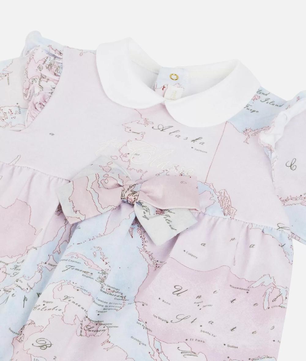 Alviero martini 1a classe Tutina in cotone con fiocco Geo Lady Rosa Online