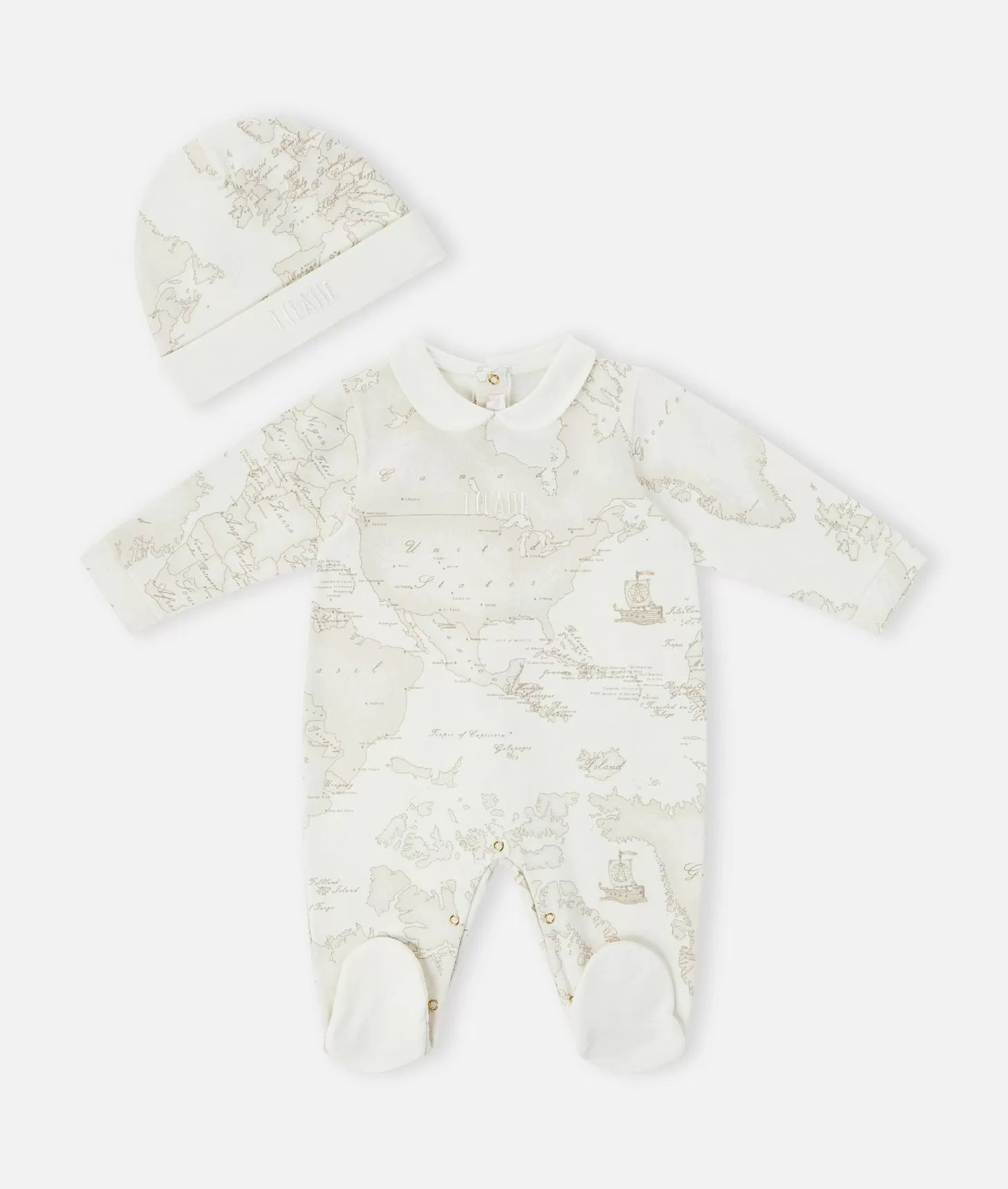 Alviero martini 1a classe Kit con tutina bavaglino e cappellino Geo White In Vendita