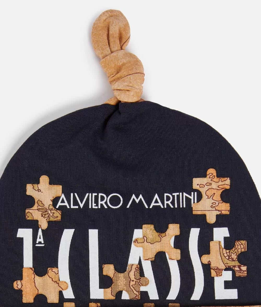 Alviero martini 1a classe Cappellino in cotone Geo Puzzle Blu In vendita
