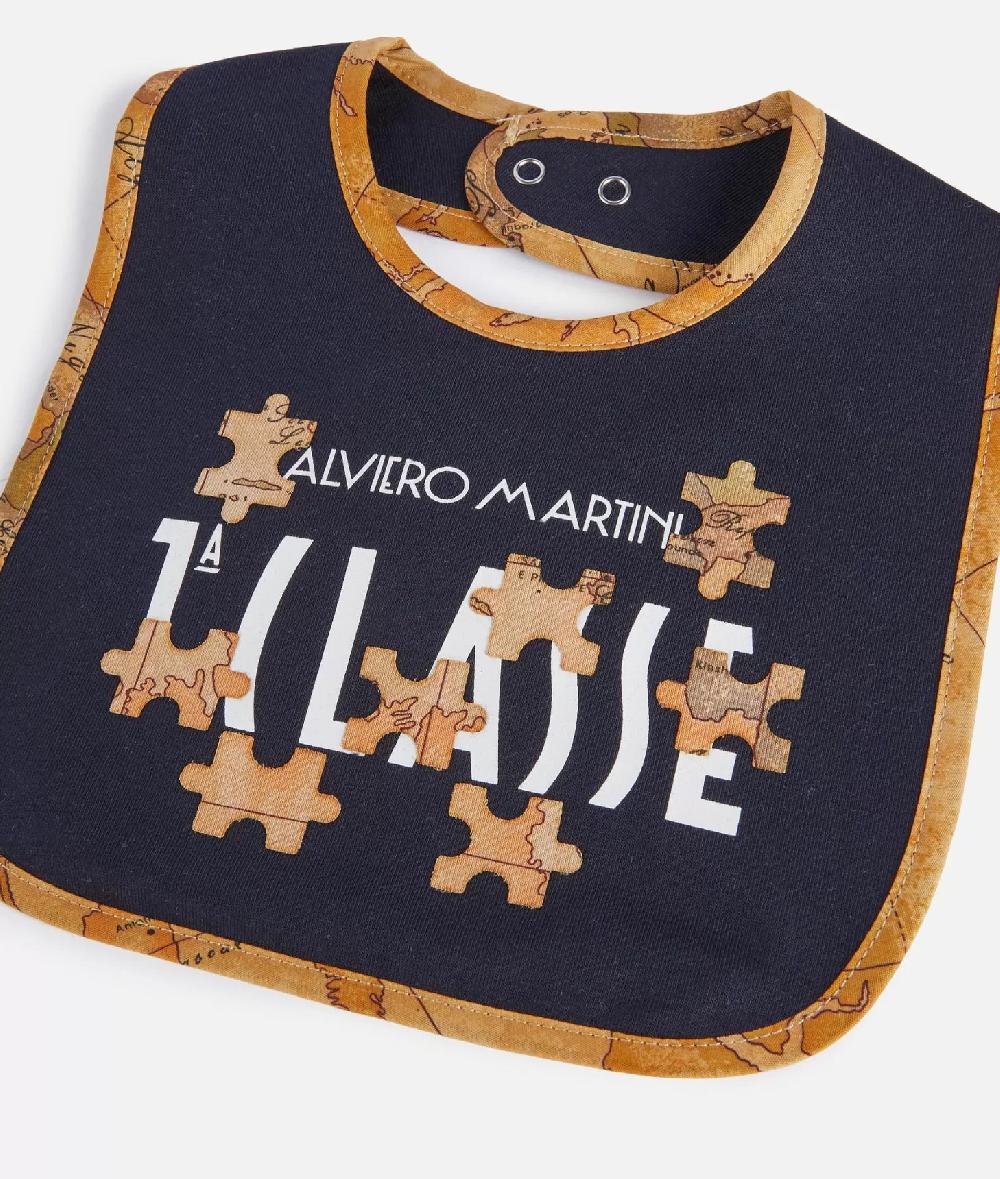 Alviero martini 1a classe Bavaglino in cotone Geo Puzzle Blu In Saldo