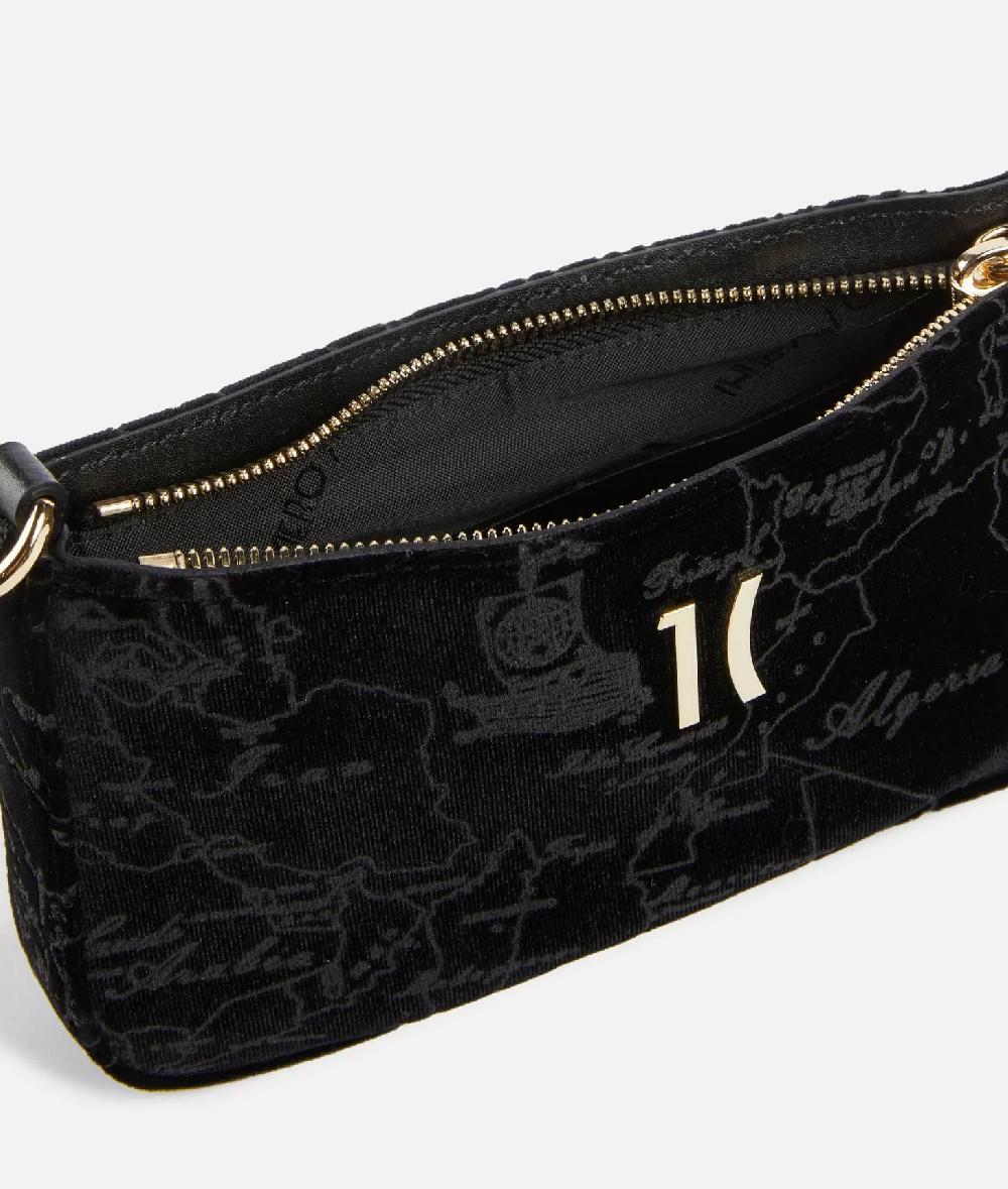 Alviero martini 1a classe Moments Bag pochette con tracolla e catena Nero Qualità