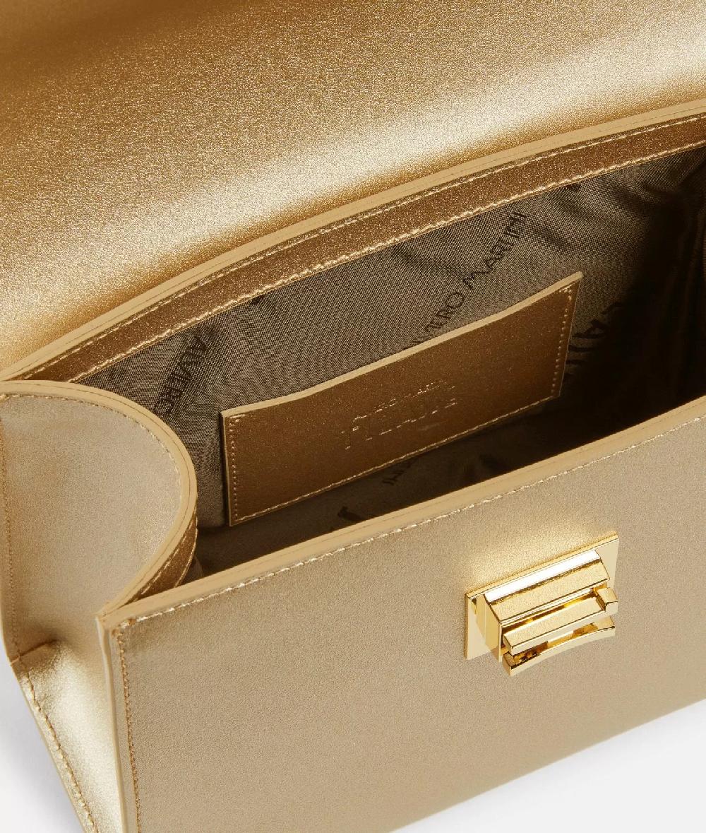 Alviero martini 1a classe Winter Spirit mini tote con tracolla in pelle laminata Oro Chiaro Offerte