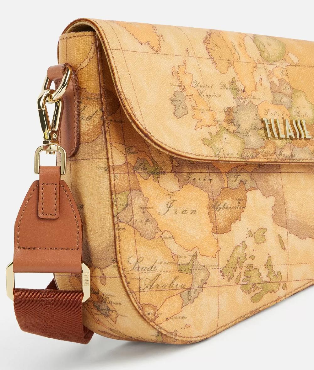 Alviero martini 1a classe Borsa a tracolla con patta in tessuto stampa Geo Classic Naturale Promozione