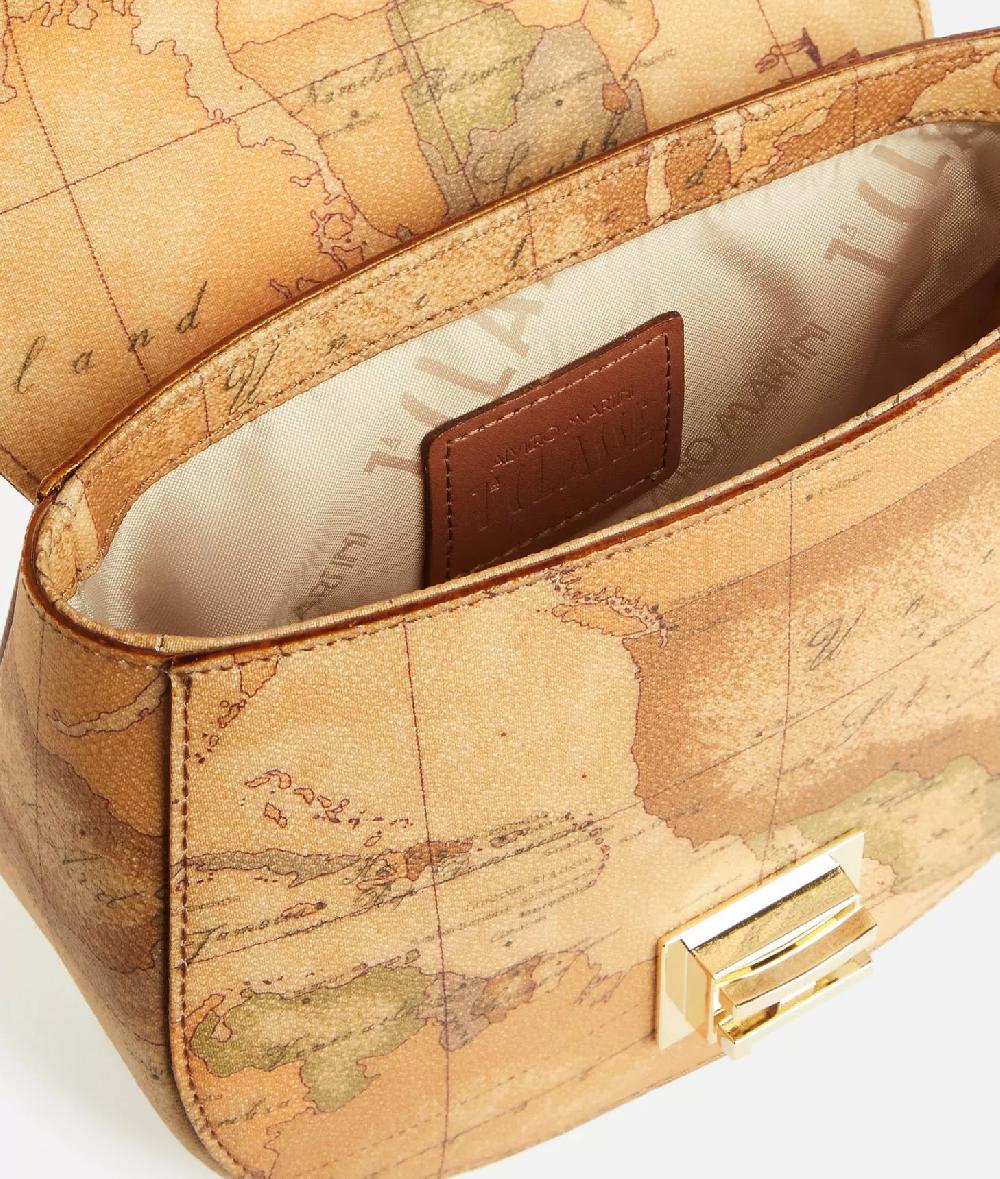 Alviero martini 1a classe Tracollina tonda in tessuto stampa Geo Classic Naturale Spedizione Gratuita