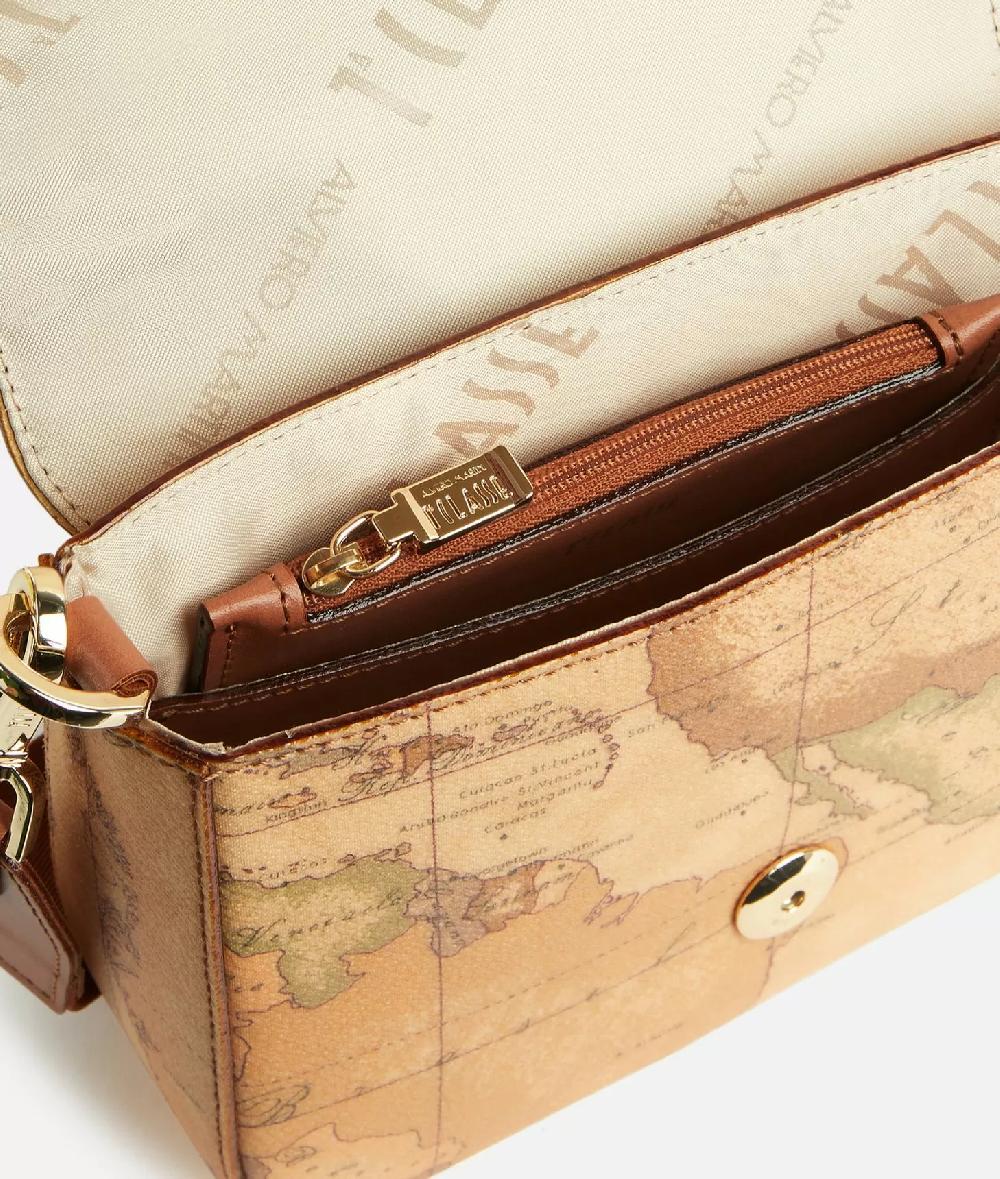 Alviero martini 1a classe Borsa a tracolla in tessuto stampa Geo Classic Naturale Soddisfazione Garantita