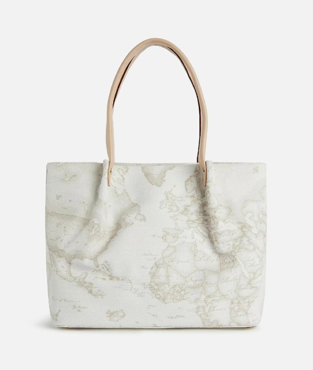 Alviero martini 1a classe Borsa shopping in tessuto stampa Geo White Bianca Qualità